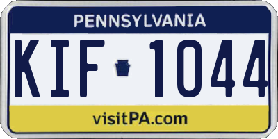 PA license plate KIF1044