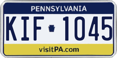 PA license plate KIF1045