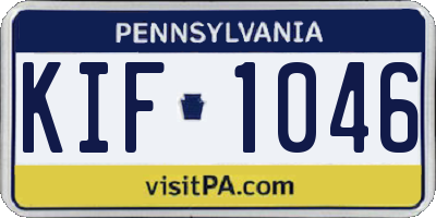 PA license plate KIF1046