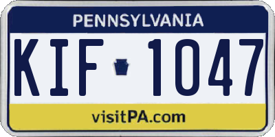 PA license plate KIF1047