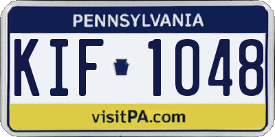 PA license plate KIF1048