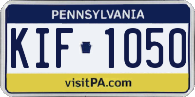 PA license plate KIF1050