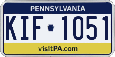 PA license plate KIF1051