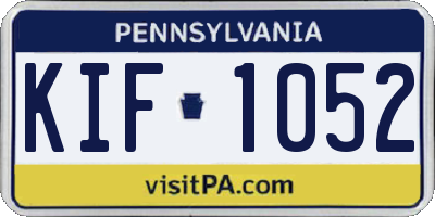PA license plate KIF1052