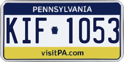 PA license plate KIF1053