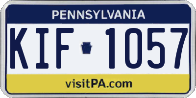 PA license plate KIF1057