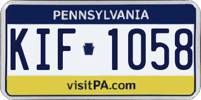 PA license plate KIF1058