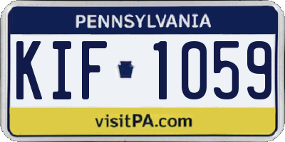 PA license plate KIF1059