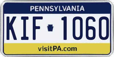 PA license plate KIF1060