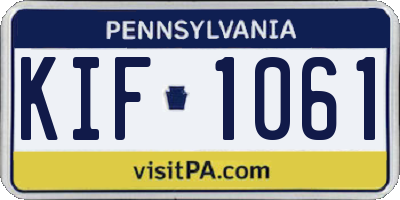 PA license plate KIF1061