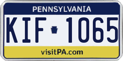 PA license plate KIF1065