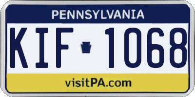 PA license plate KIF1068