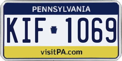 PA license plate KIF1069