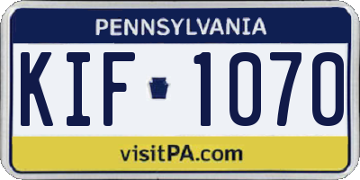 PA license plate KIF1070