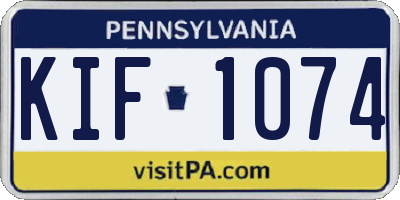 PA license plate KIF1074