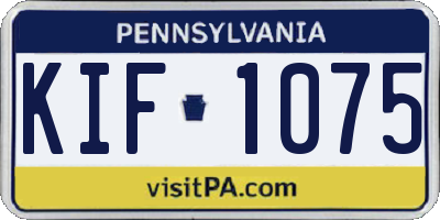 PA license plate KIF1075