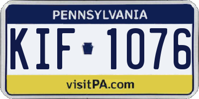 PA license plate KIF1076