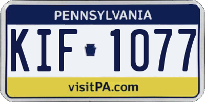 PA license plate KIF1077