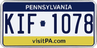 PA license plate KIF1078
