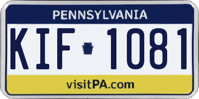 PA license plate KIF1081