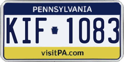 PA license plate KIF1083