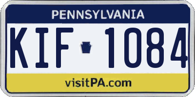 PA license plate KIF1084