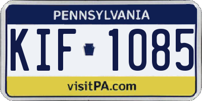 PA license plate KIF1085