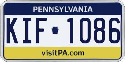 PA license plate KIF1086