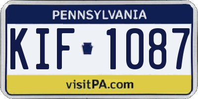 PA license plate KIF1087