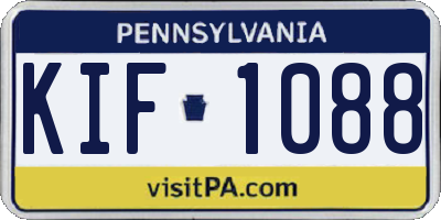 PA license plate KIF1088