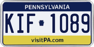 PA license plate KIF1089