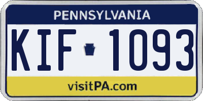 PA license plate KIF1093