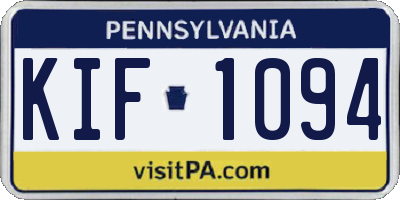 PA license plate KIF1094