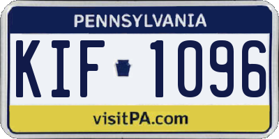 PA license plate KIF1096