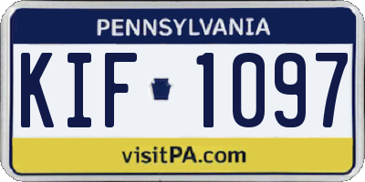 PA license plate KIF1097