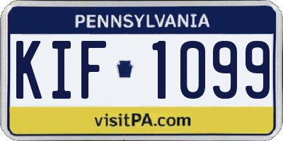 PA license plate KIF1099