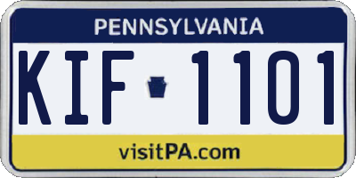 PA license plate KIF1101