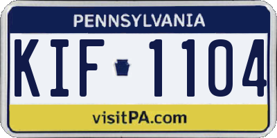 PA license plate KIF1104