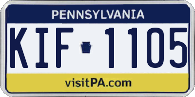 PA license plate KIF1105