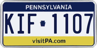 PA license plate KIF1107