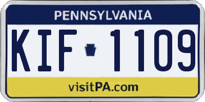 PA license plate KIF1109