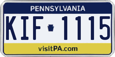 PA license plate KIF1115