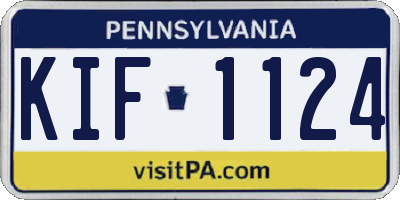 PA license plate KIF1124