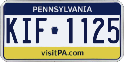 PA license plate KIF1125
