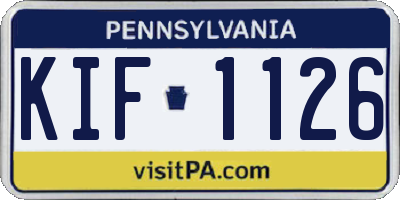PA license plate KIF1126