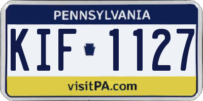 PA license plate KIF1127
