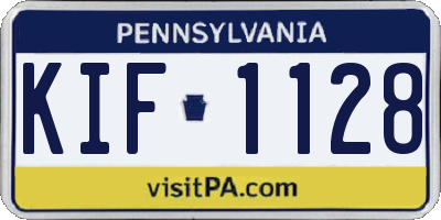 PA license plate KIF1128