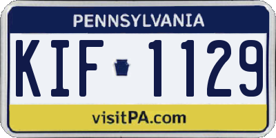 PA license plate KIF1129