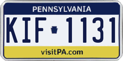 PA license plate KIF1131