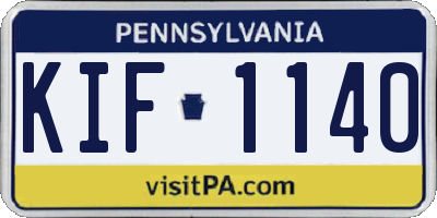 PA license plate KIF1140